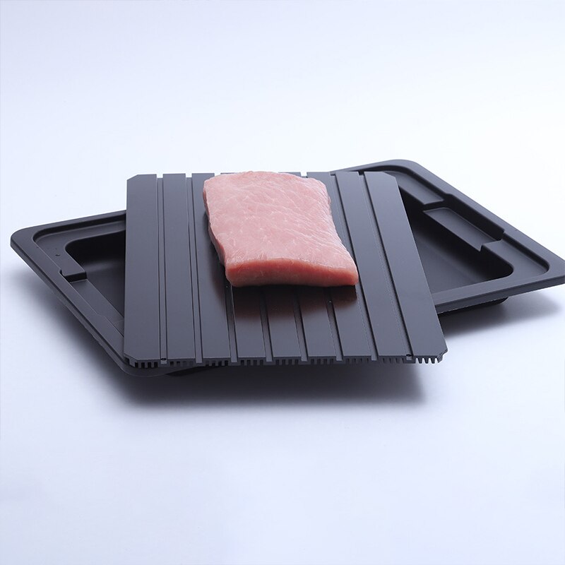 Aluminium Fast Defrosting Tray Frozen Meat Thawing Fresh Healthy Rapid Defrost Plate Food Gadgets Kitchen Tools: stripe