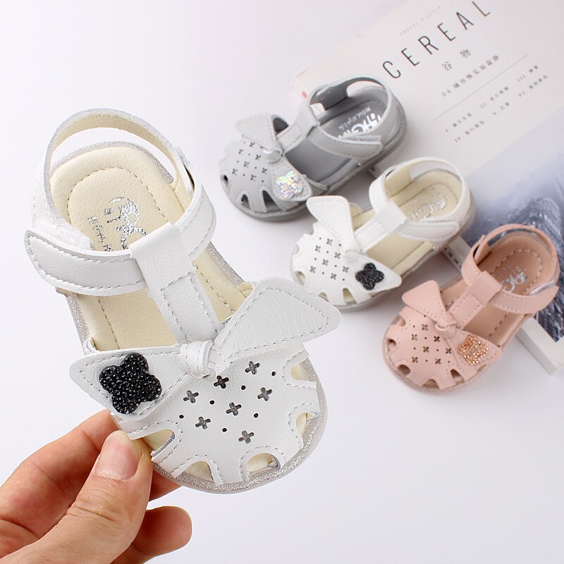 Binnenzool 12-14Cm Platte Zomer Meisje Sandalen Prinses Boog Sandalia De Baby