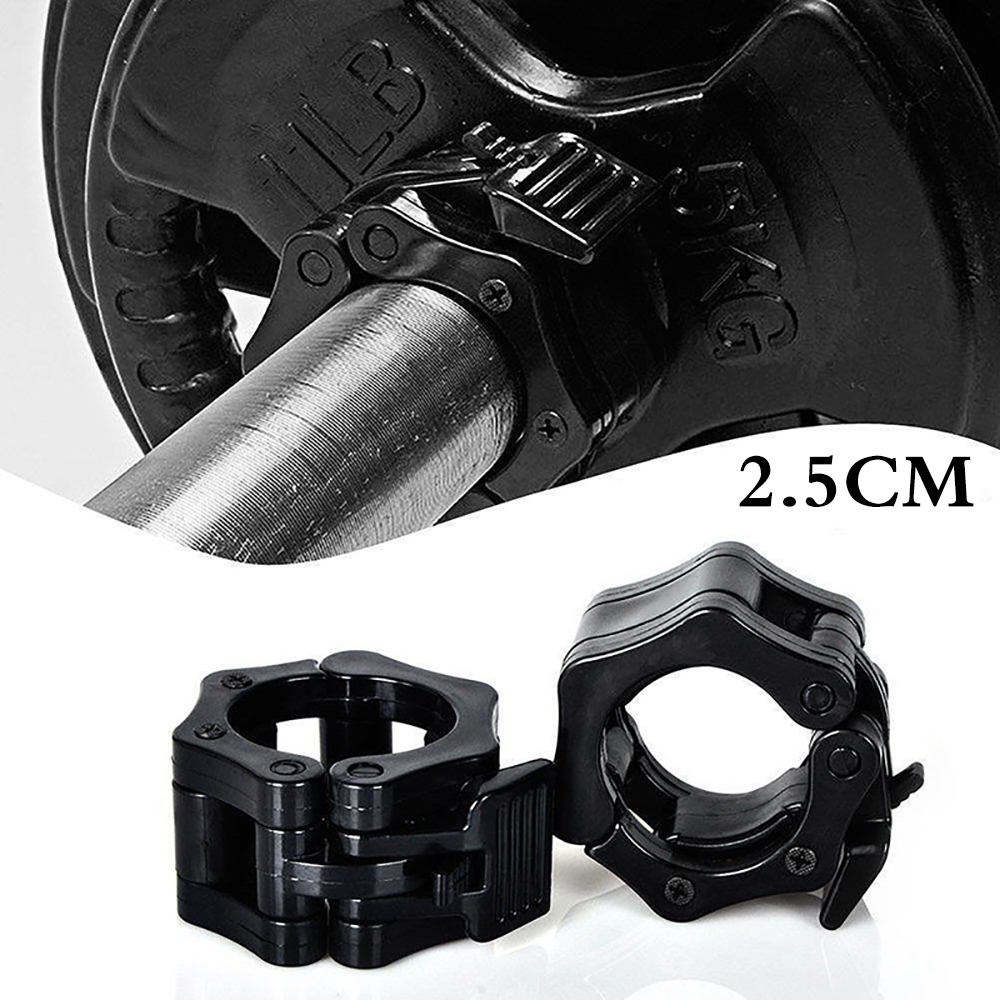 2pcs 25mm/50mm Spin lock Collars Barbell weights Lock Dumbell Clips Clamp Weight Lifting Bar Gym Workout Fitness Body Building: Black