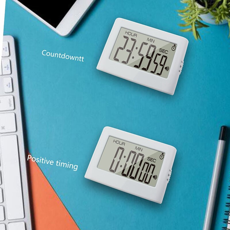 Digital Kitchen Timer, Alarm Clock, Digital Clock with Loud Alarm, Large LCD Displays, Multi-Function Timer for Cooking