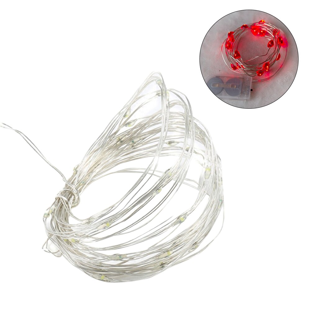 Rode Koperdraad Lamp String Led Meisje Kamer Decoratieve Verlichting Slaapkamer Decoratieve Verlichting String Opknoping Lichten Kleine Gekleurde Lichten: 14a