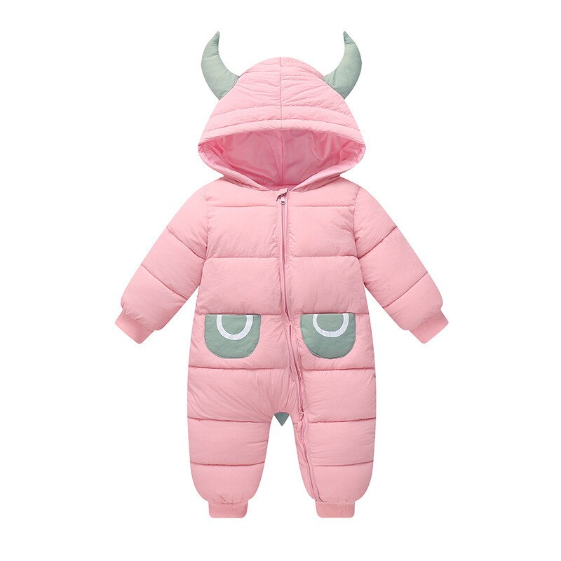 Jungen Und Mädchen Kleinkind Overall Für Herbst Und Winter Baby Krabbeln Kleidung Unten Und Unten gepolstert Jacke Neugeborenen Äußehe Tragen: Rosa / 90(6-12M)