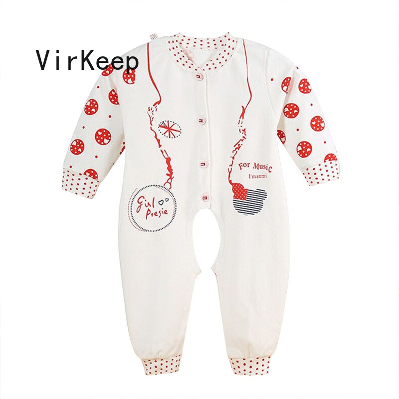 100% cotton for newborn baby clothes full sleeve printed pajamas rompers soft warm jumpsuits sleepwear garment VKTZ1019