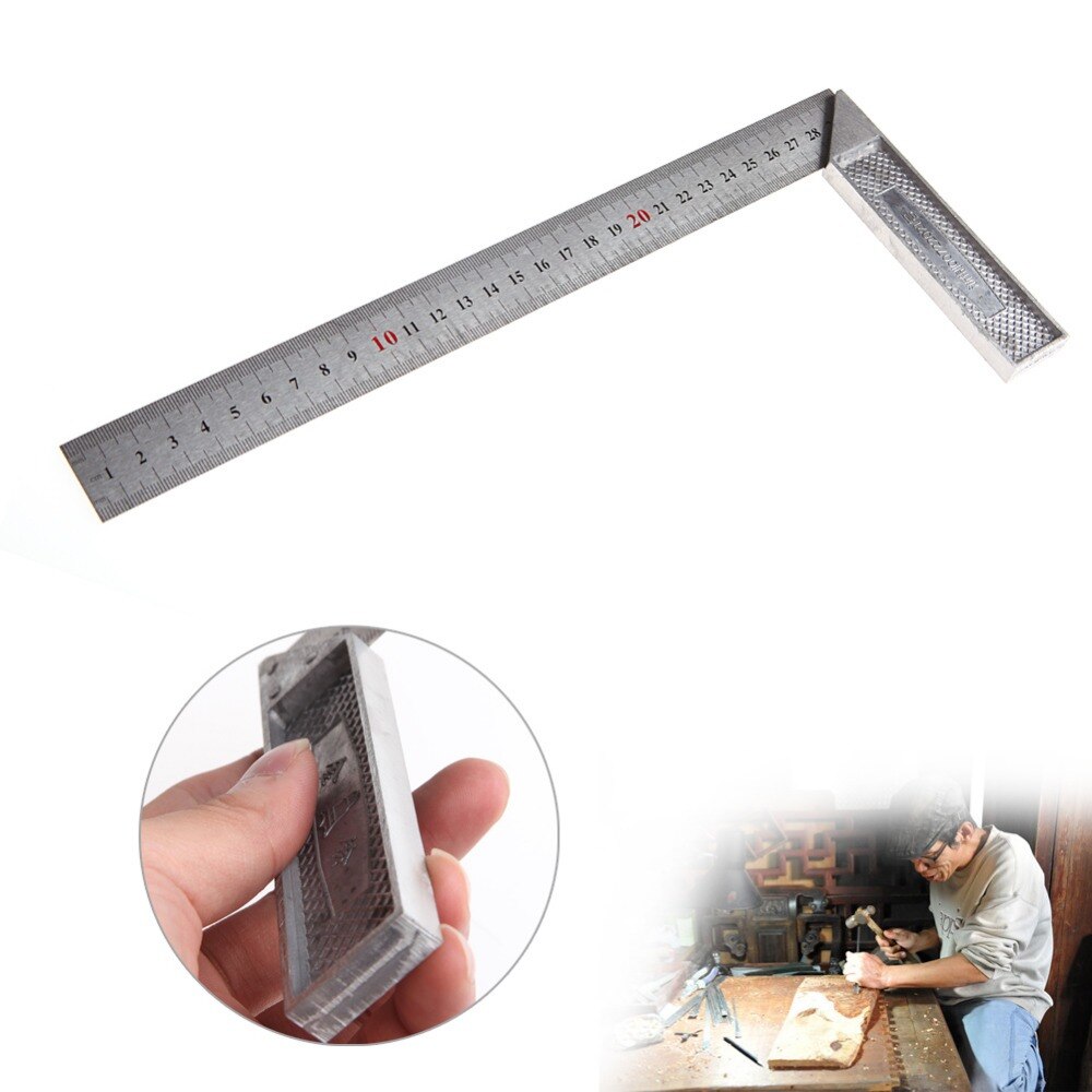Portable 1Pc 30cm Stainless Steel Right Measuring Angle Square Ruler