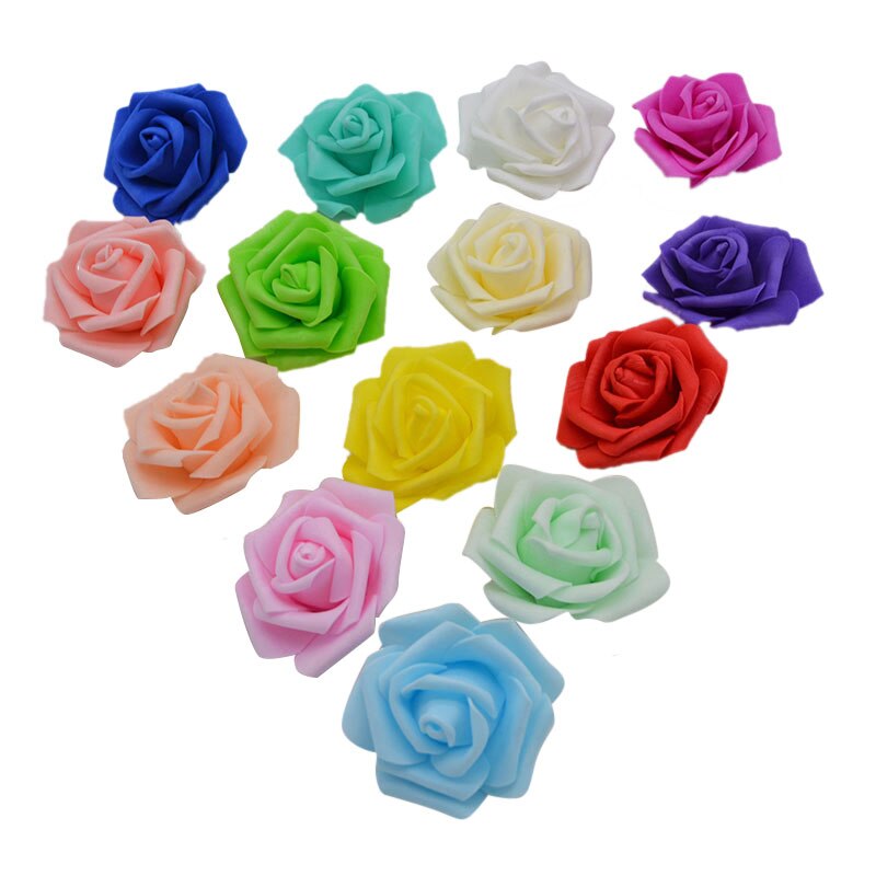 20 stk/parti 6cm blomsterhoved kunstige blomster bryllup dekorationer pe skum roser gør-det-selv blomster scrapbog krans krans boligindretning