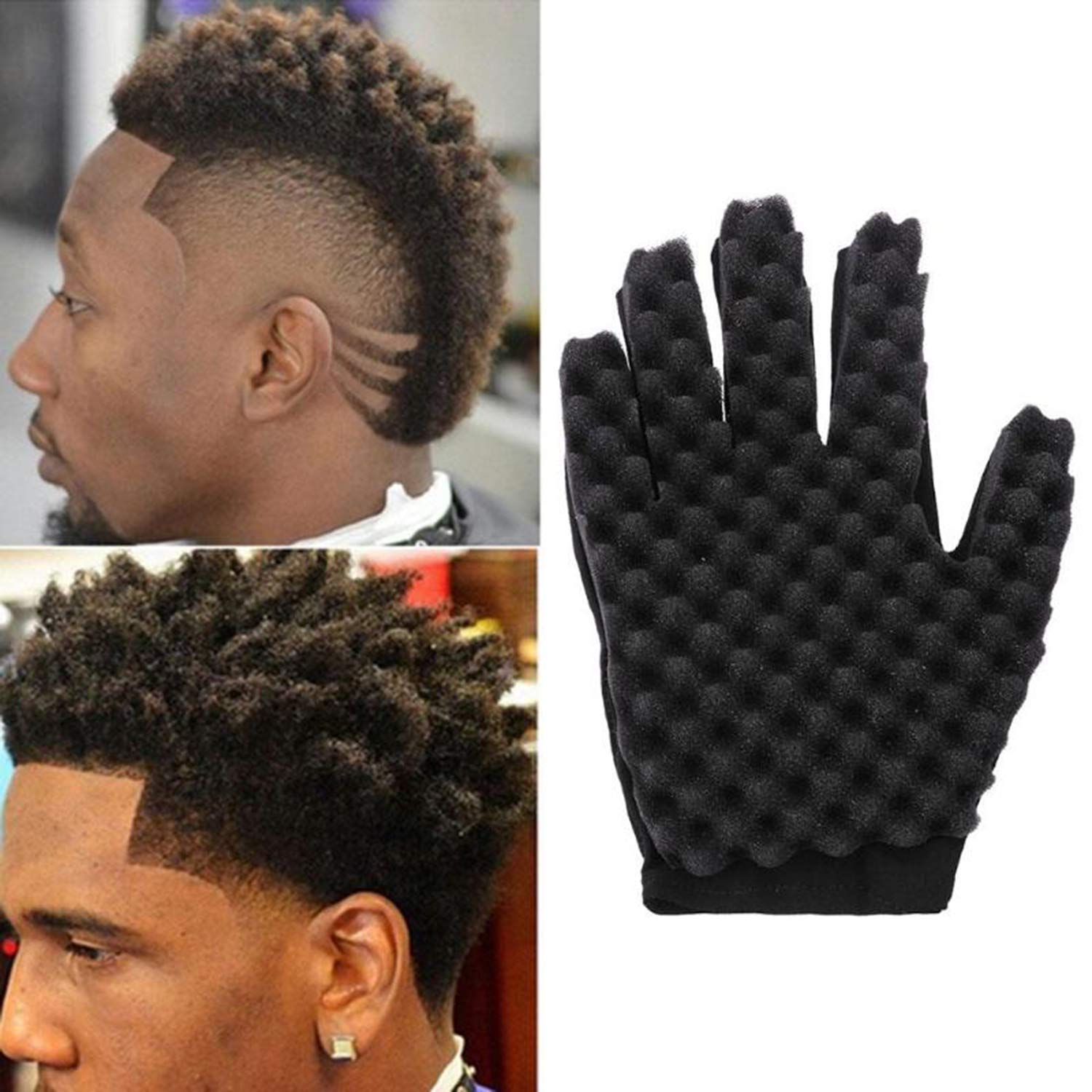 1 piece Hair Curling Sponge Gloves for Barbers Wave Hair Cut Glove Hairdresser Styling Tool For Curly Hair Care Right hand