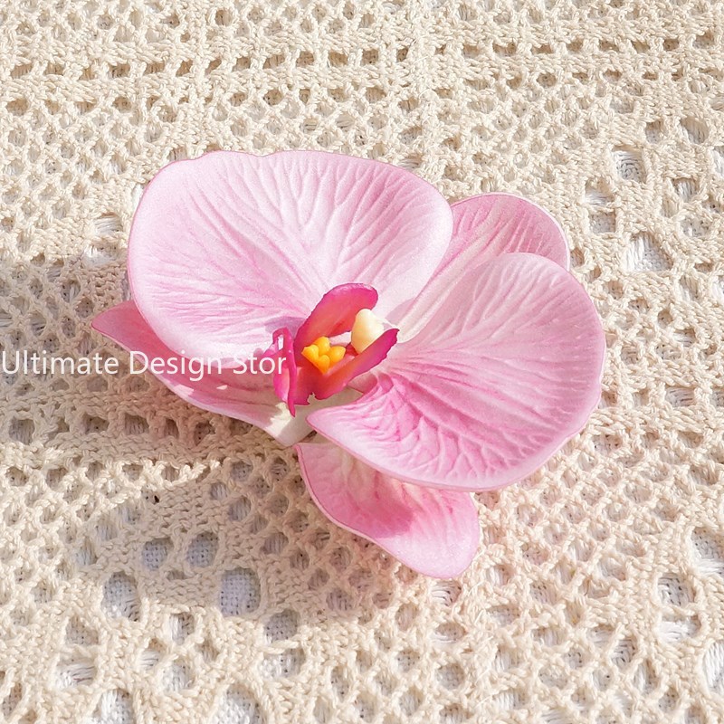 Accesorios para el cabello de novia con orquídeas de algodón y silicona impresos en 3D, recuerdos de boda elegantes, decoraciones de: Azul cielo