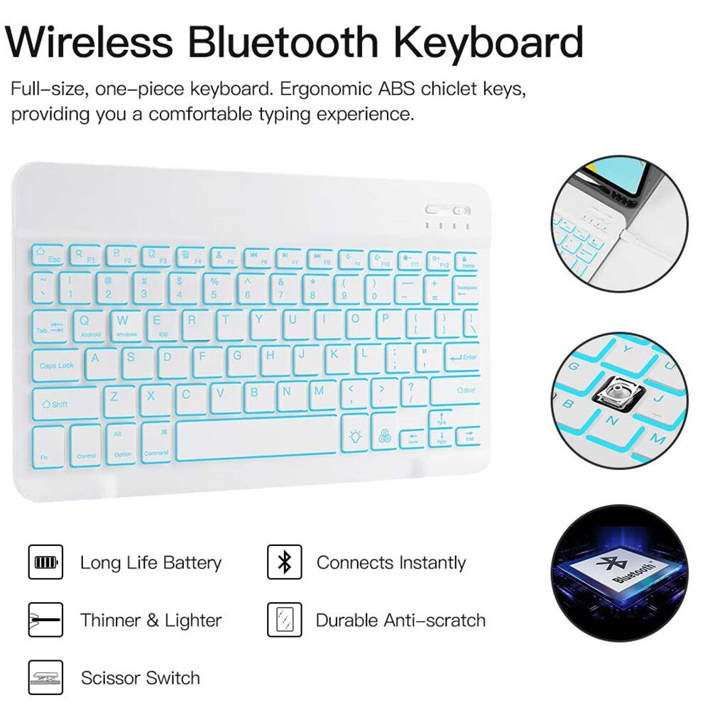 For iPad Pro 11in Backlit Bluetooth Keyboard Case Cover with Pencil Holder ipad case чехол 아이패드 케이스 아이패드 파우치 funda ipad كيب