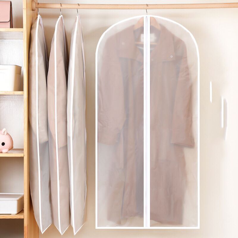 Husholdningstøj støvdæksel garderobe frakke opbevaringsdæksel hængende dragt beskytte vandtæt arrangørpose hængende støvdæksel
