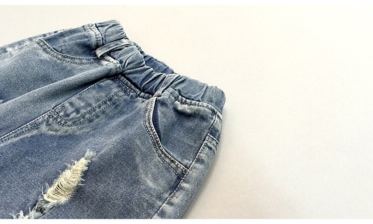 Children kids broken hole jeans Children Clothes spring Korean girls jeans wild girls denim trousers