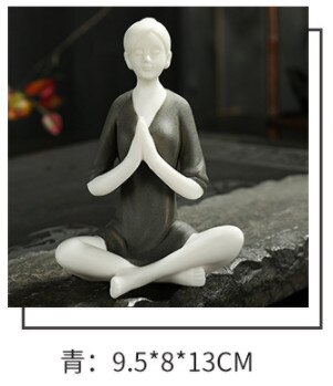 Adornos de té para mascotas de Yoga Kungfu, arcilla púrpura, arena, té para mascotas, accesorios de cerámica hechos a mano para el té, decoración del hogar, artesanías, herramientas para el té: Gris