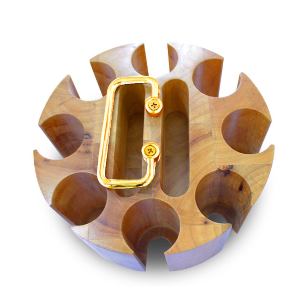 Poker Chip Set Wooden Carousel Case Rotation Storage Tray Large Capacity For Poker Blackjack