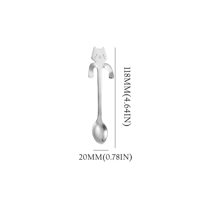 11.8cm Cat Tea Spoon Stainless Steel Coffee Ice Cr... – Grandado