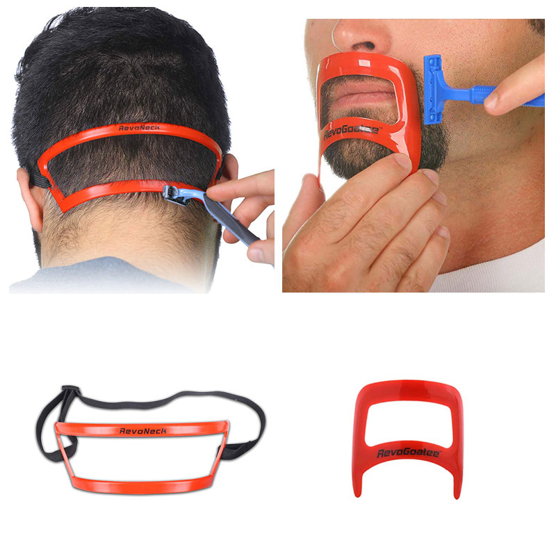 Regla de corte de cuello en forma de cuello rojo en forma de espalda regla de estilo barba