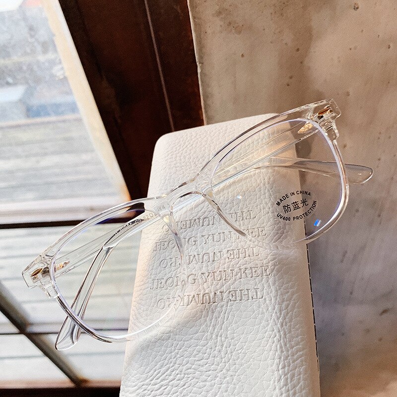 Women Glasses Frame Men Eyeglasses Frame Vintage Round Clear Lens Glasses Optical Spectacle Frame Transparent: tran