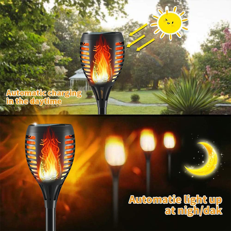 96 LED Solar Waterproof Flickering Flames Torch Lights Outdoor Solar Lantern Landscape Garden Decoration Lighting