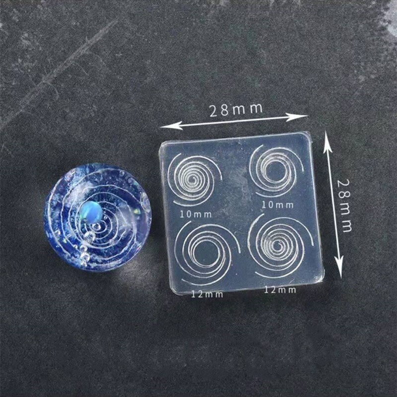 3d udskæring silikone form negle stempling konkav-konveks med hul kugle tredimensionel uv gel akryl krystal negle skabelon: Galaxy 4 design