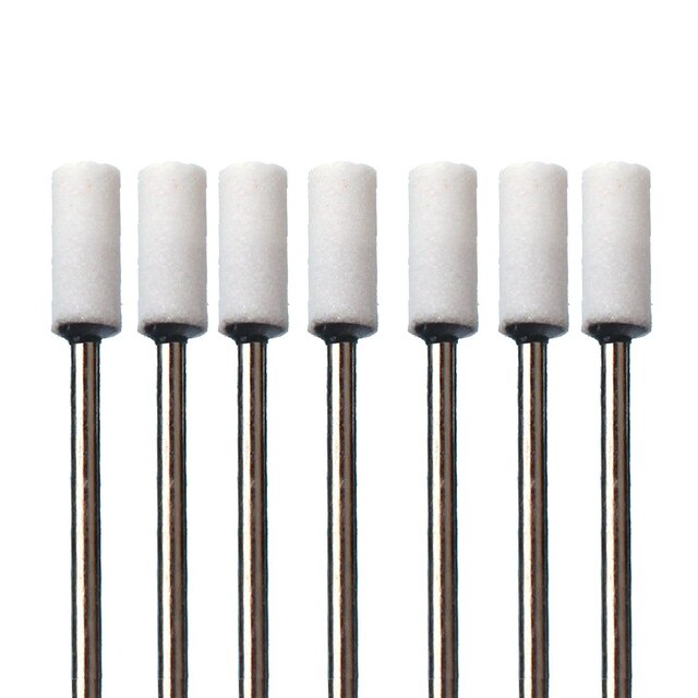 7Pc Keramische Steen Nail Boor Frezen Cuticle Schoon Bramen Polijsten Nagelvijlen Pedicure Tool Combinatie Accessoires: 19
