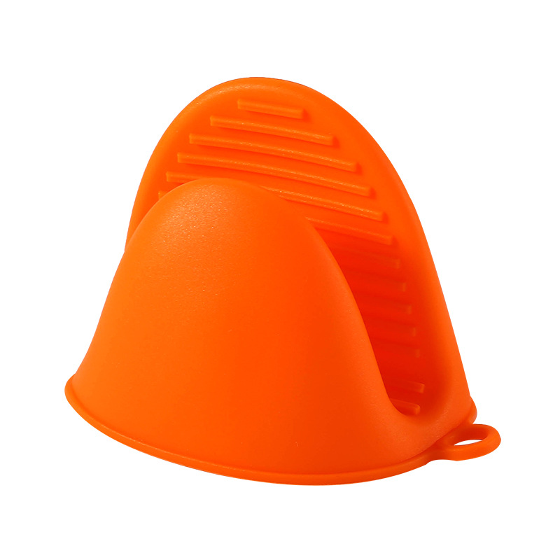 1Pc Kitchen Silicone Heat Resistant Glove Clip Microwave Heat Insulation Non-slip Handle Bowl Pot Clip Cooking Oven Glove: Orange