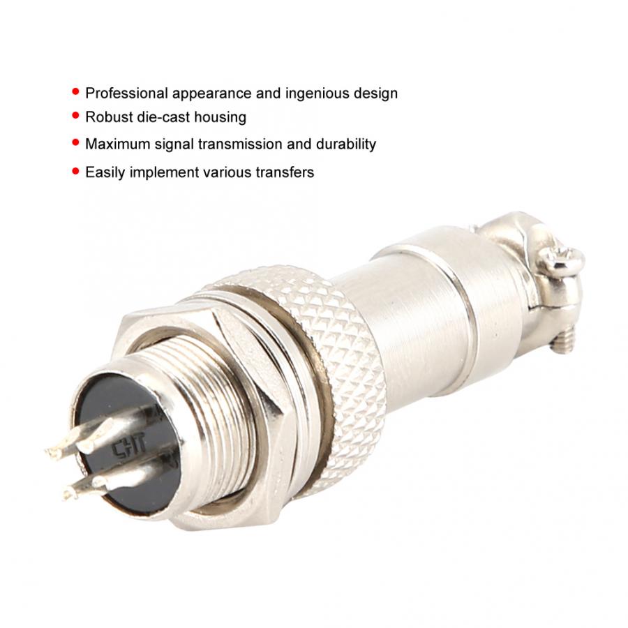10pcs Aviation Socket Plug 4-Core Connector Zinc Alloy Signal Transmission 4-Core Aviation Plug