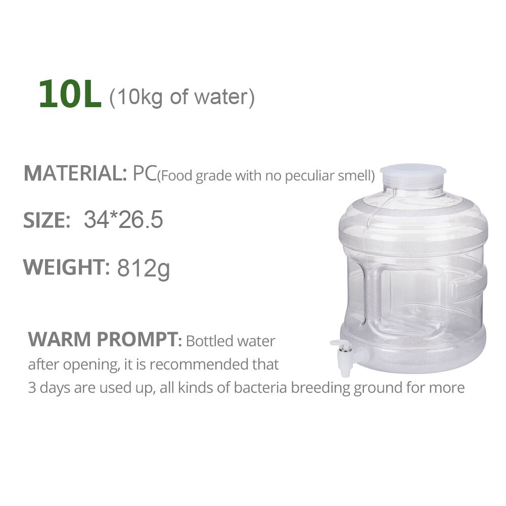 10L Car Water Tank Portable Camping Water Bucket Container Storage With Faucet Large-Caliber Water Injection Port