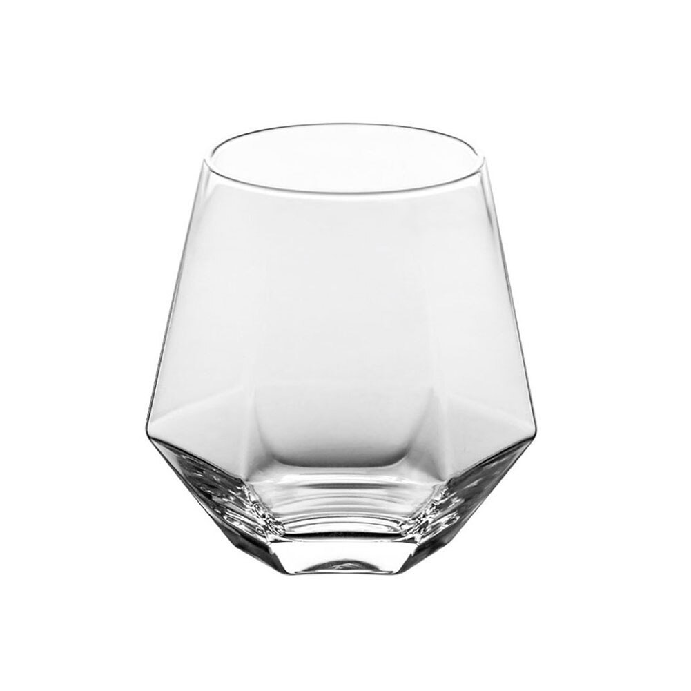 300ml Diamond Shape Glass Cup Bar Restaurant Water Whisky Cocktail Coffee Mug Crystal Wine Glass Kitchen Drinkware: Transparent