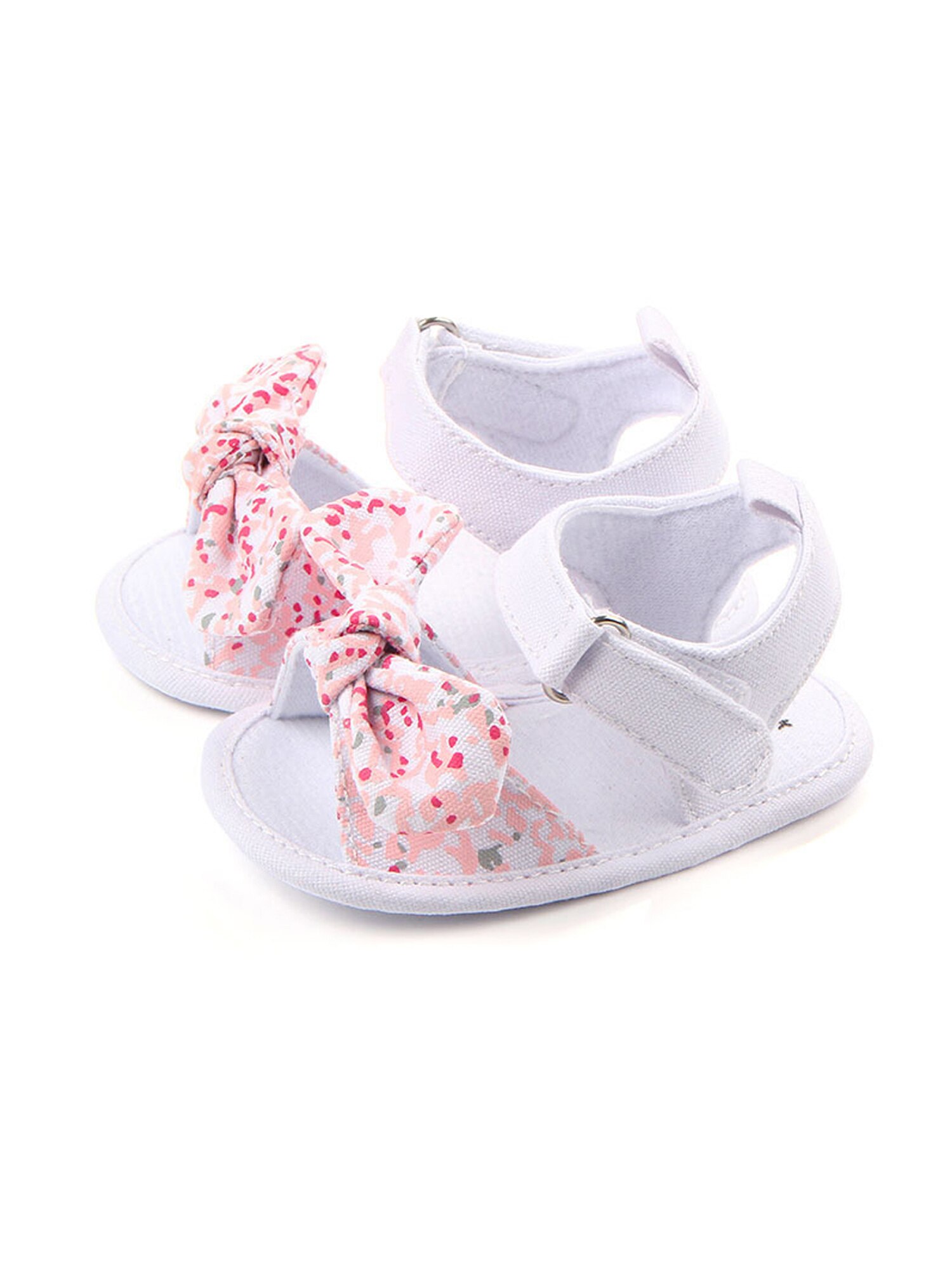 Sandales à nœud papillon pour bébés filles, semelle souple, antidérapantes, chaussures de première marche en plein air, plates d'été pour -nés