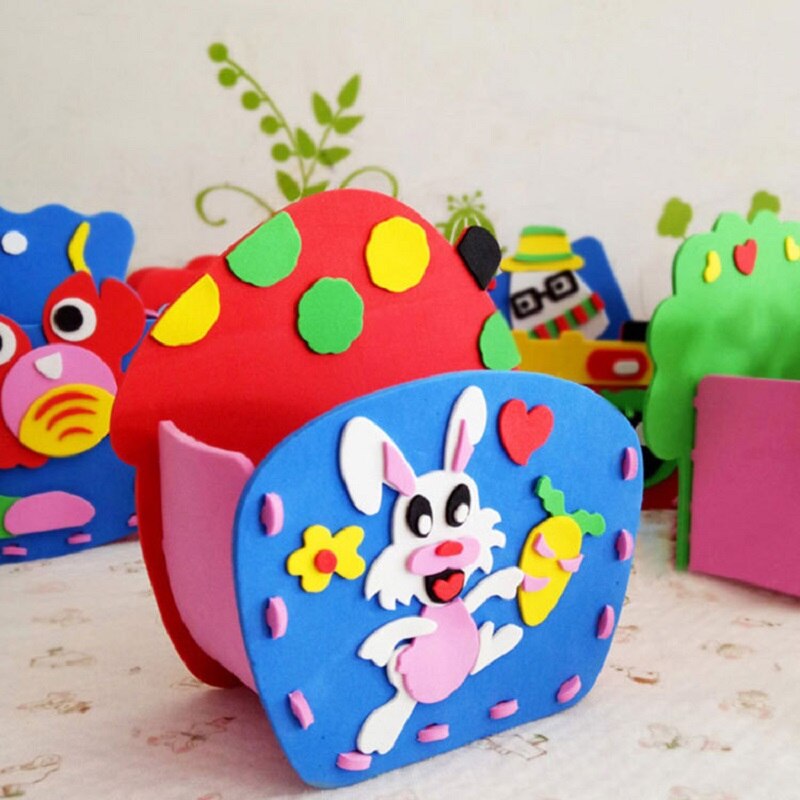 Diy Cartoon Pen Container Kinderen Arts & Crafts Kits Diy Handgemaakte Eva Materiaal Kleuterschool Handgemaakte Speelgoed Kids