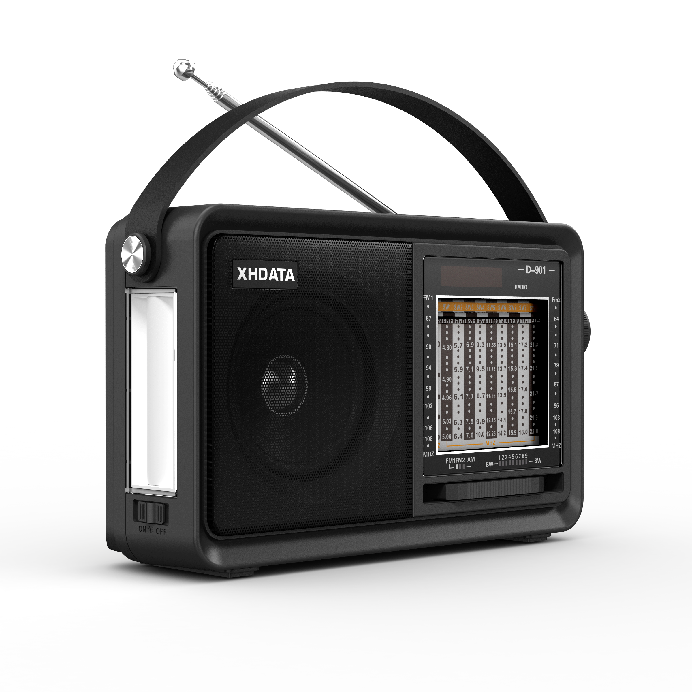 XHDATA – Radio FM Portable D-901 AM DSP, récepteur Radio à ondes courtes SW, lecteur MP3, compatible Bluetooth, lecteur de musique pour la maison, pour personnes âgées