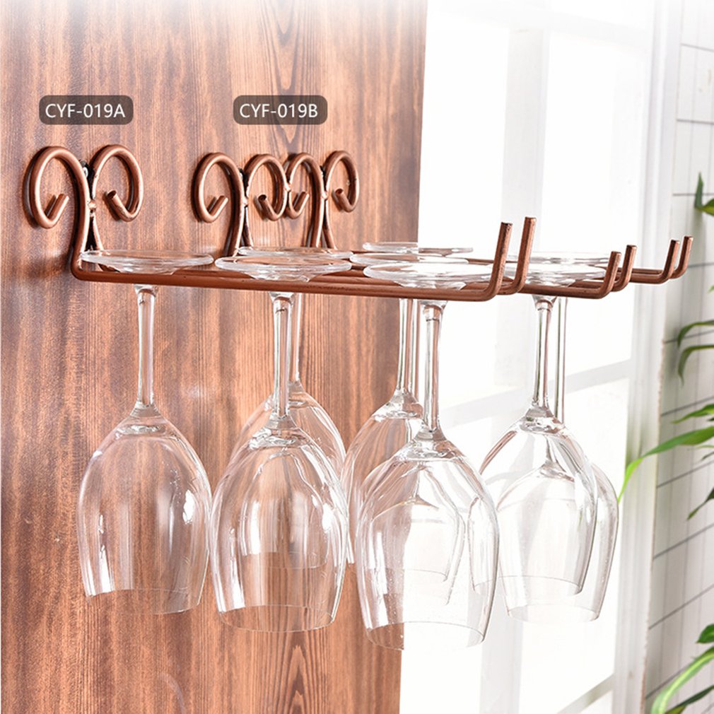 Hanging Suction Cup Frame Stainless Steel Rack Wall Mount Wine Glass Stemware Shelf Bar Tools Accessories