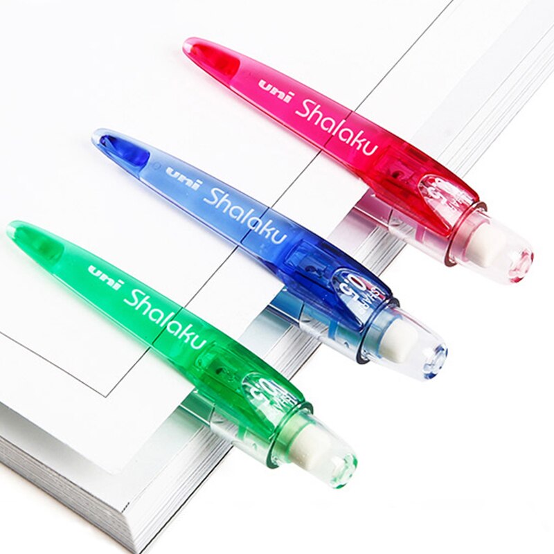 Japansk uni  m5-100 automatisk penna 0.5mm studentaktivitetspenna med gummifärg transparent stavgodis 5 färg