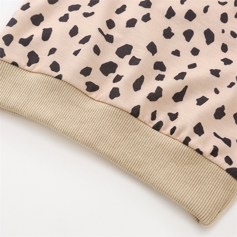 Sweat-shirt imprimé léopard pour bébé fille et garçon de 0 à 3 ans, haut ample à manches longues et col rond, avec lettres imprimées, à la , automne