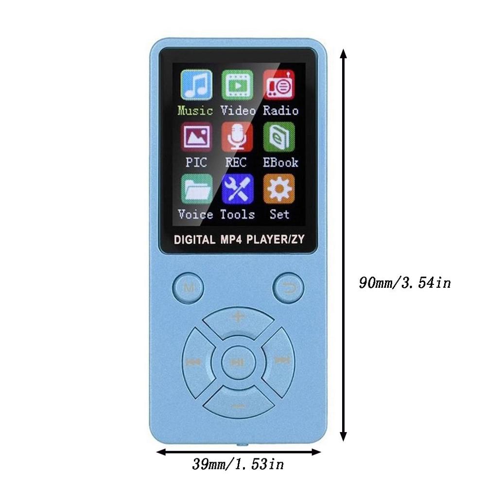 T1 Wireless Lightweight MP3 MP4 Music Player With Screen Ultra-thin Portable Mini Player Adjustable Mode Button Type
