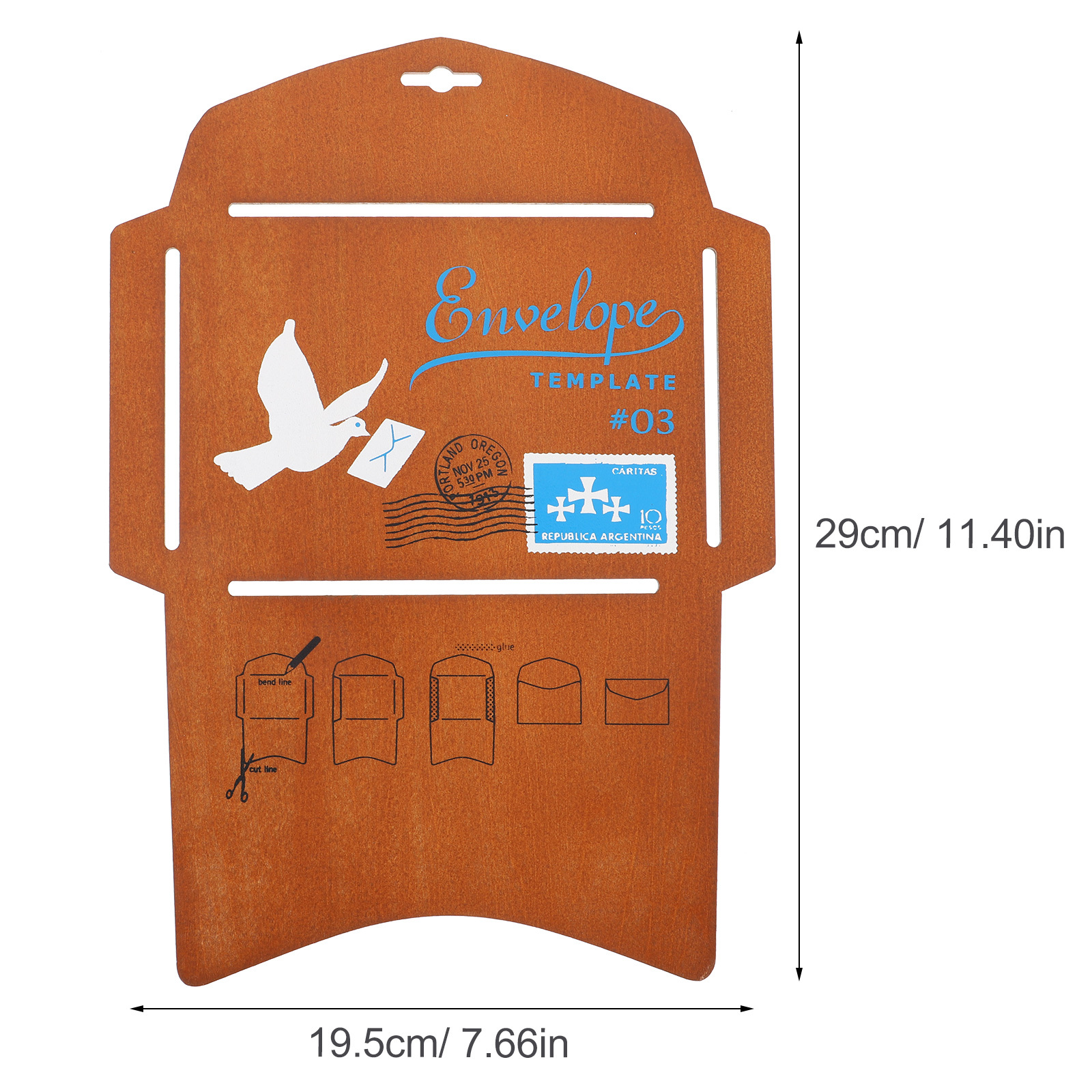 Wooden Envelope Maker Stencil Durable DIY Tool for Greeting Cards Invitation Letters Packaging Template Stencil