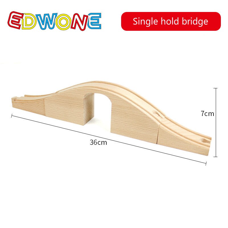 Tutti i Tipi Di Legno di Plastica Ponte Treno Magnetico Di Legno di Faggio Accessori Fit Ferrovia In Legno Biro Tracce di Legno Thom come giocattolo: Single hold bridge