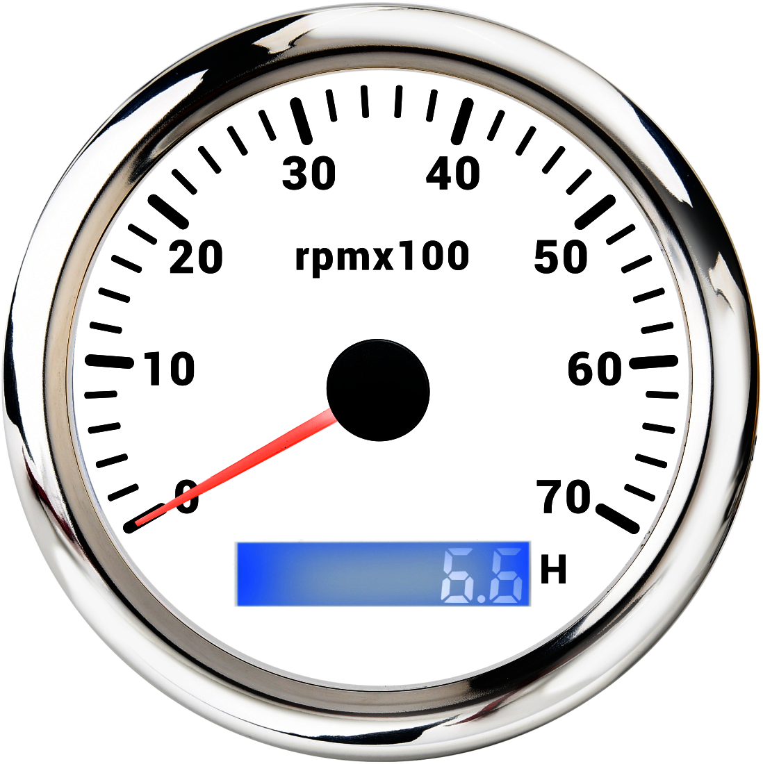 85 mm Drehzahlmesser mit LCD-Stundenzähler für Marine, Boot, Auto, Drehzahlmesser, 8000 U/min, 6000 U/min, Drehzahlmesser, 7 Farben, LED-Hintergrundbeleuchtung: Blau