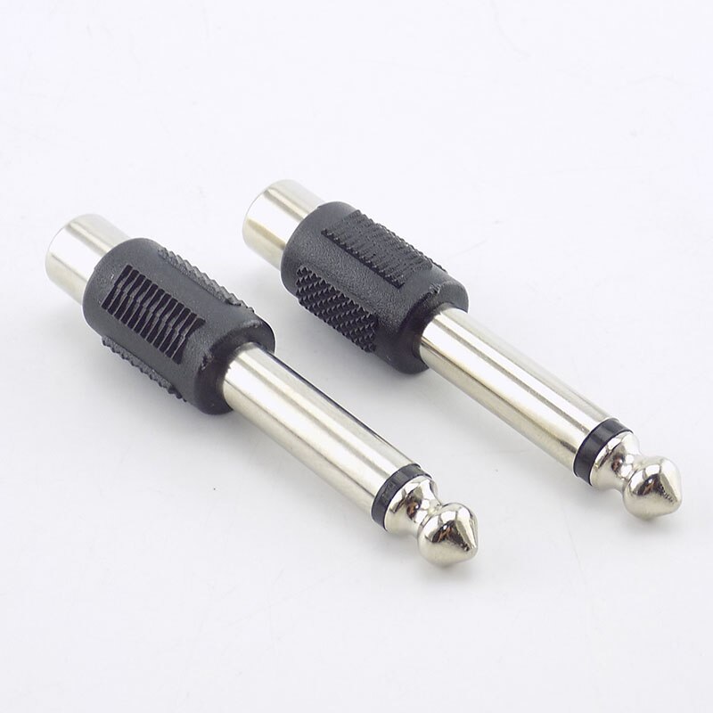 Audio Adapters RCA/AV Female Jack to 6.35mm Male Plug to RCA Female Connectors Plugs For DIY FM Microphone Mic 4pcs/lot
