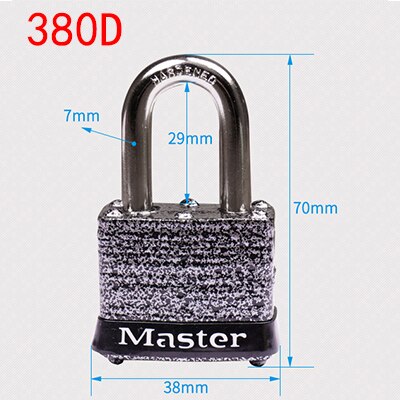 Master Lock Hangslot deurslot Raam Anti-diefstal Professionele Sloten picks Waterdichte U type Magazijn Rvs lockerslot: 380D