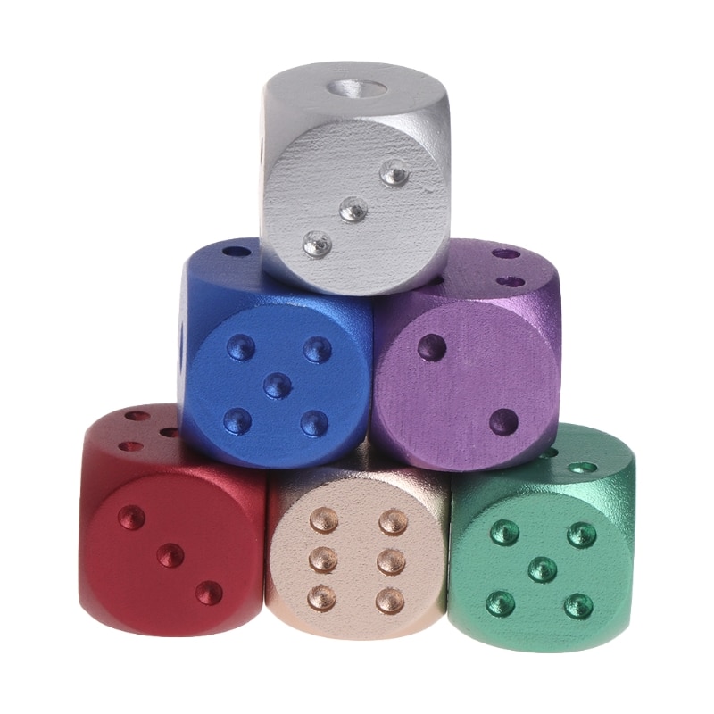 Dices Aluminum Polyhedral Metal Solid Club Bar Dice Playing Game Tool 16X16X16mm