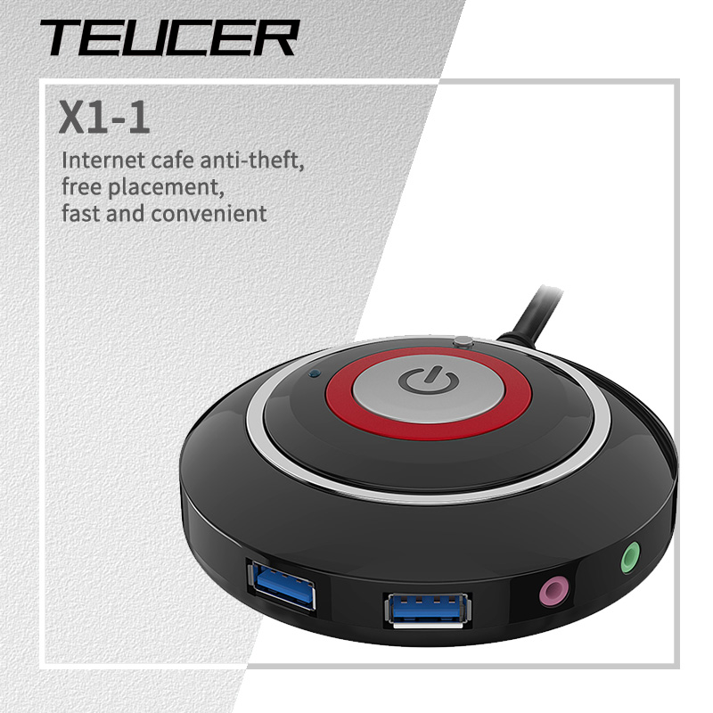 TEUCER Computer Desktop Schakelaar Knop Met Dual USB Audio Desktop Host Externe Startknop Pasta Type Swich