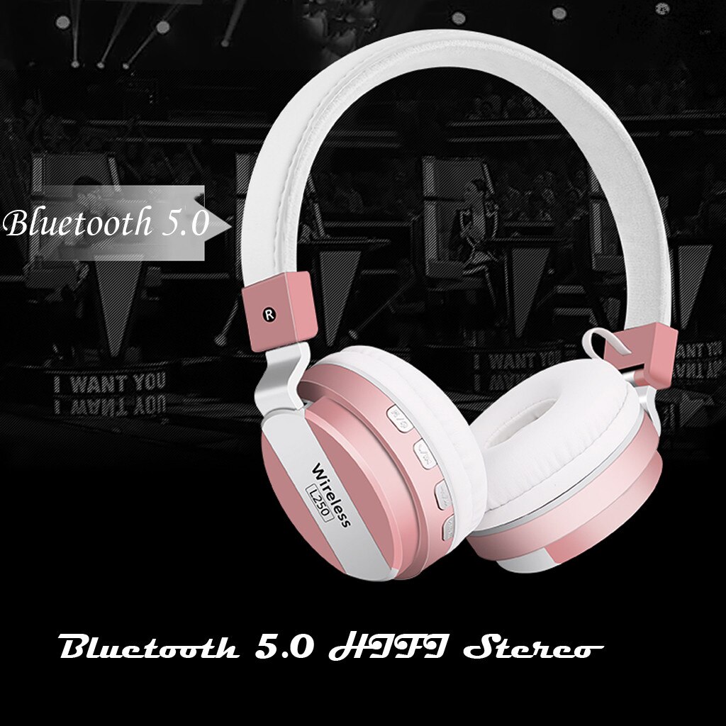 mosunx Portable Wireless Headset Bluetooth 4.2 Stereo Foldable Headphone Built-in Microphone Noise Reduction Echo Cancellation