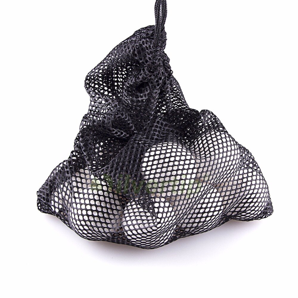 1pc svart nylon nätpåse nätpåse golf tennis 40 bollar hållare hålla bollen förvaring stängning träningshjälp hållbart
