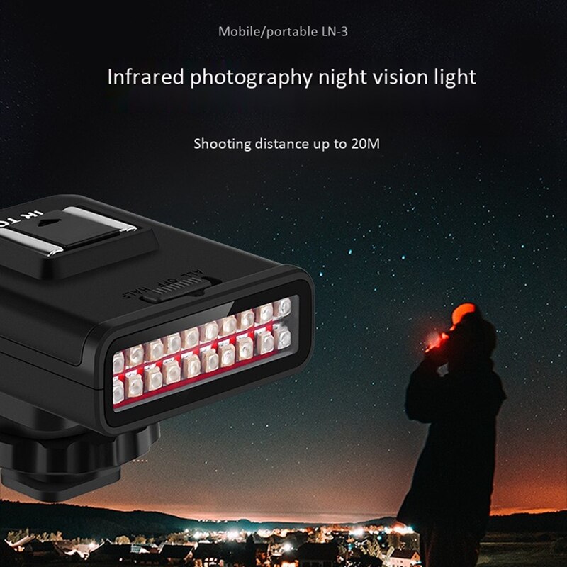 LN-3 Infrared Photography Light IR LED Fill Light All-Black Environment 20 Meters Night Vision Camera Distance