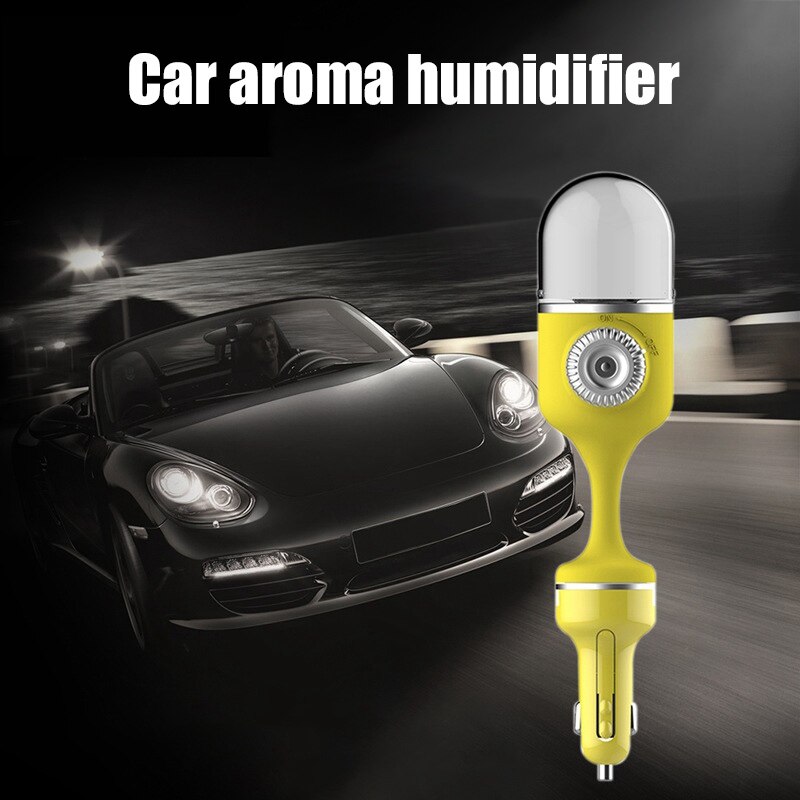 Multifunction Car Aroma Humidifier USB Charger Humidifier Purifier Ultrasonic Mini Air Humidifier with LED Light