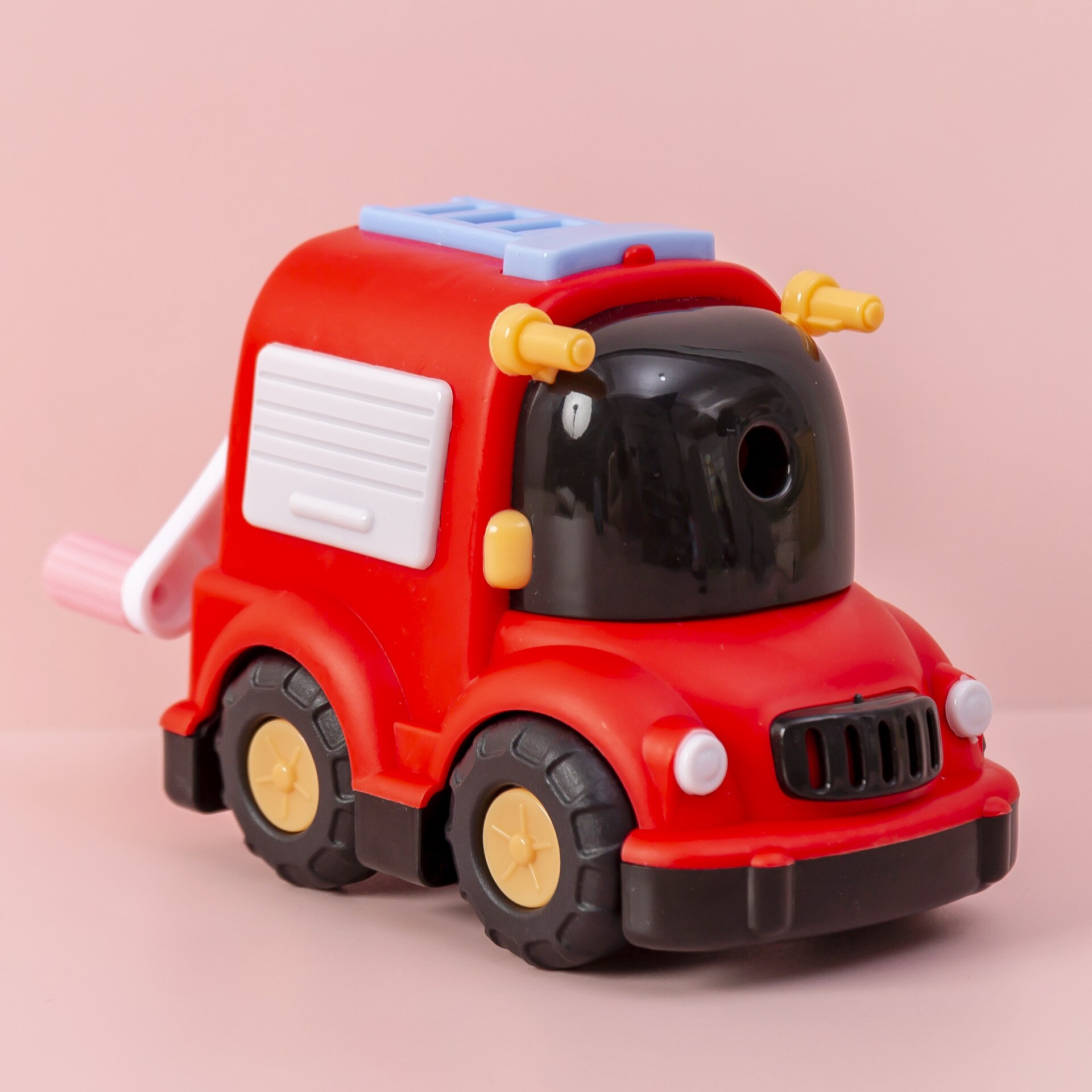 Sacapuntas automático con forma de coche de dibujos animados para estudiantes, papelería, bonito sacapuntas: Rojo