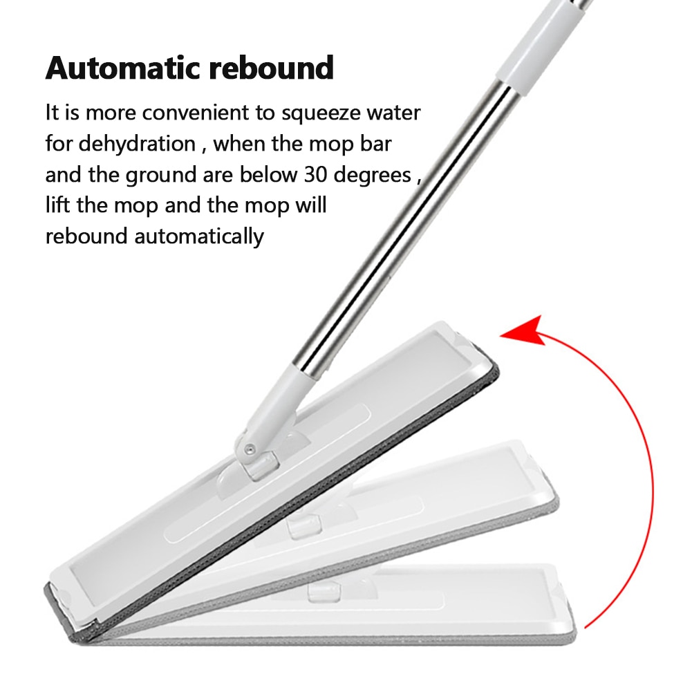 Floor Mop Set Automatic Mop Flat Buckets Avoid Hand Washing Set With Microfiber Pads Wash Cleaning System Floor Squeeze Magic