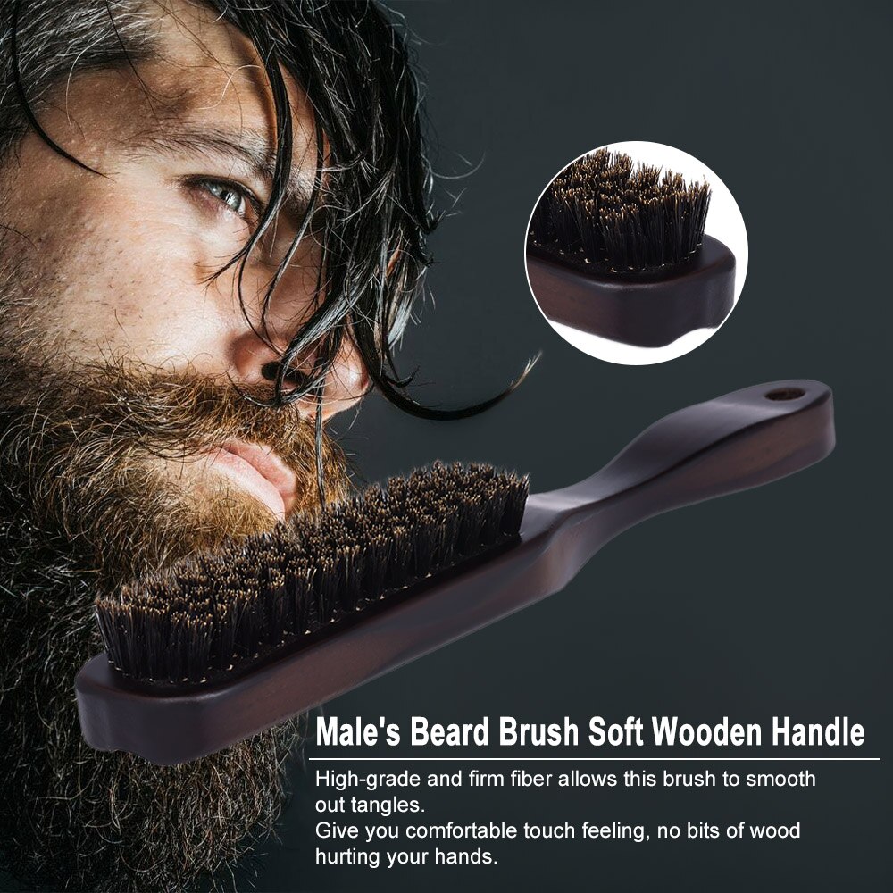 Cepillo de barba Facial para hombre, peine de bigote de madera, cepillo de afeitar para hombres, cepillo de pelo Facial multifuncional