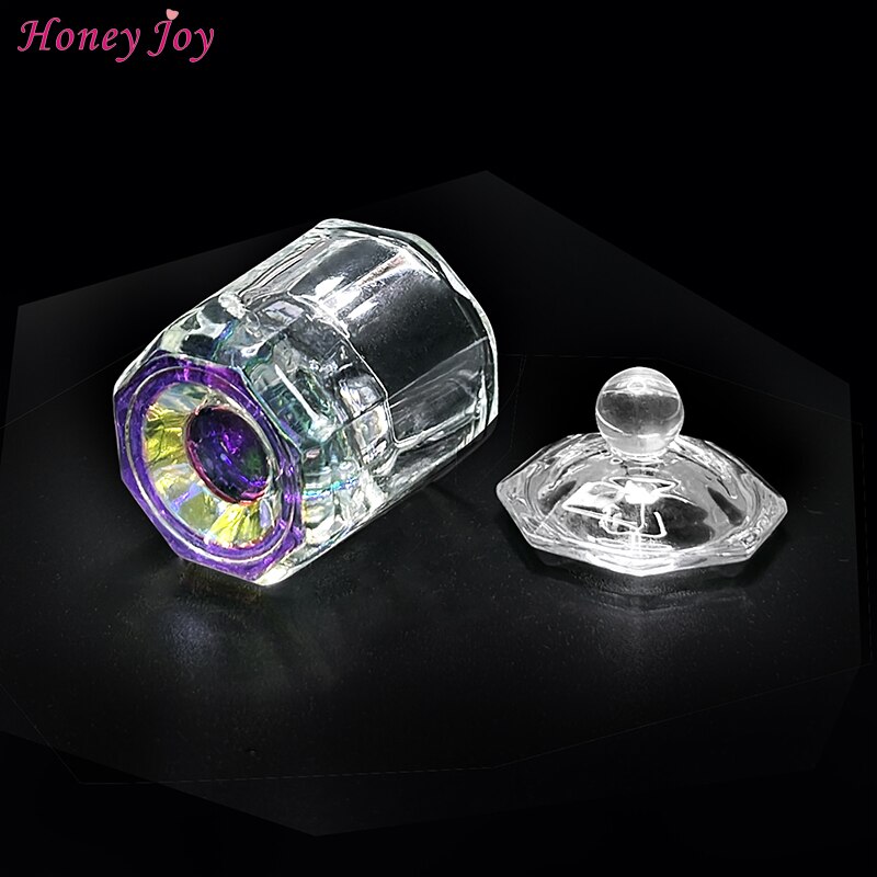Honey Joy 1pc/lot Acrylic Liquid Powder Glass Dappen Dish Crystal Glass Cup Lid Bowl for Acrylic Nail Art ClearTransparent Kit