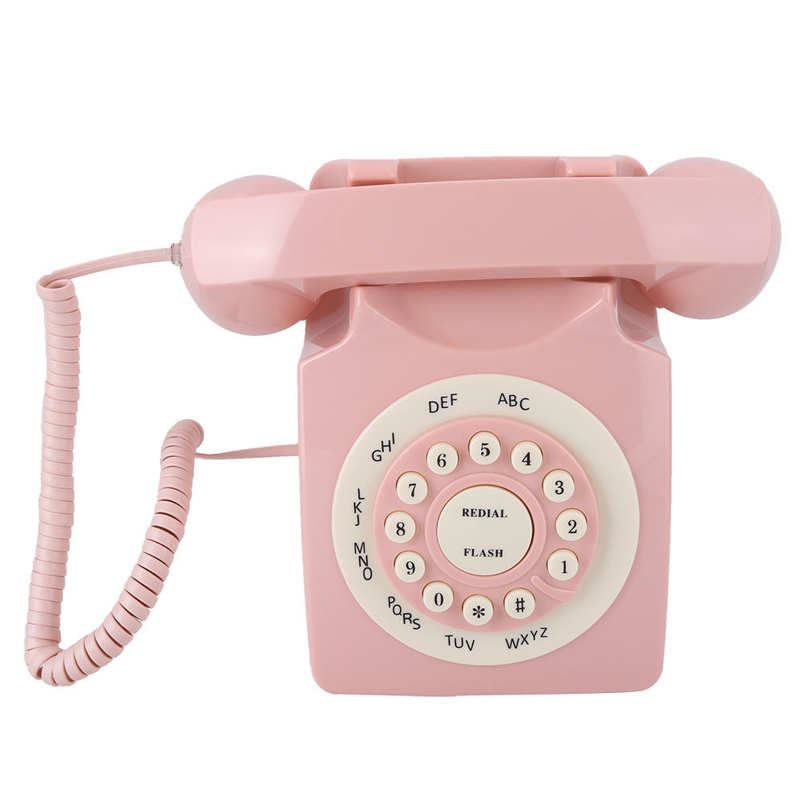 Vintage Telephone High Definition Call Wired Telephone for Home Office Pink Green European Landline Desk Telephone