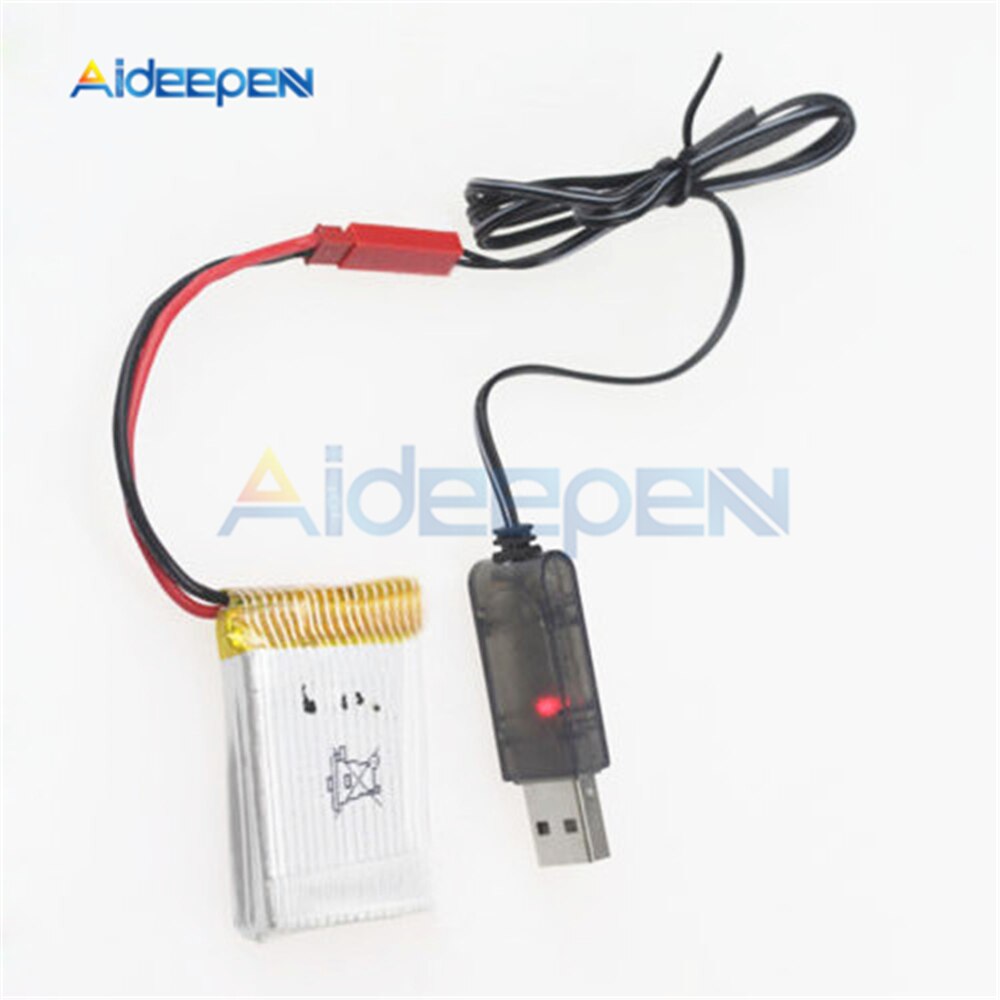 3.7V 500mA Output 1S Lipo Lithium Battery USB Cable Charger Red JST Female Head for Lipo Battery